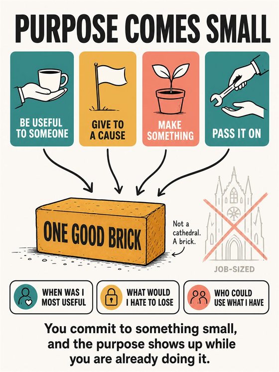 An older adult arranging a weekly life around purpose, relationships, health, learning, and rest after leaving a formal work role.
