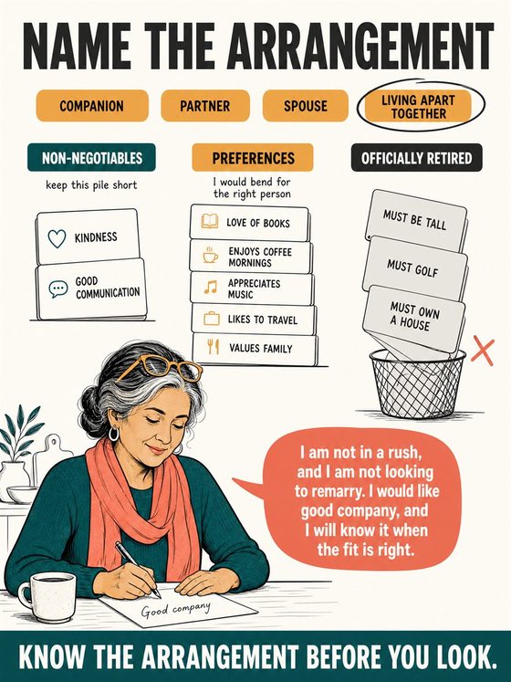An older adult working through the practical decision represented by “what are you looking for now,” using a clear sequence, supportive environment, and realistic everyday tools.