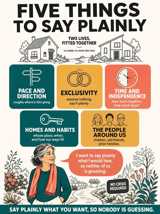 Older adults meeting safely in a public setting with confidence, warmth, and mutual respect.