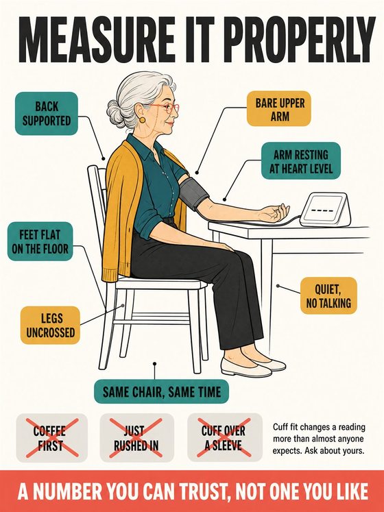 An older adult sorting possessions into keep, share, sell, donate, and release categories in a bright uncluttered room.
