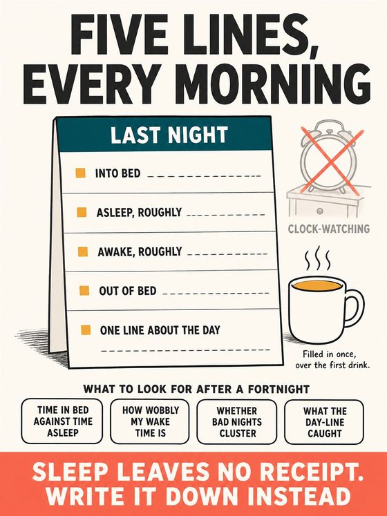 An older adult following a calm evening-to-bed routine with dim light, comfortable environment, and a consistent wake-time cue.