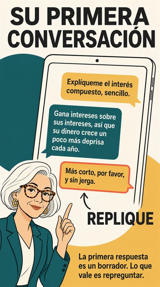 Dos personas mantienen una conversación tranquila cara a cara, con postura abierta, una petición clara y escucha respetuosa.