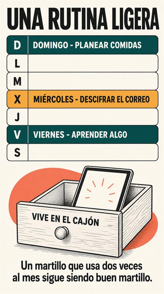 Una persona mayor usa una tableta para convertir una pregunta práctica en una respuesta clara, con señales visuales sencillas de pregunta, ajuste y comprobación.