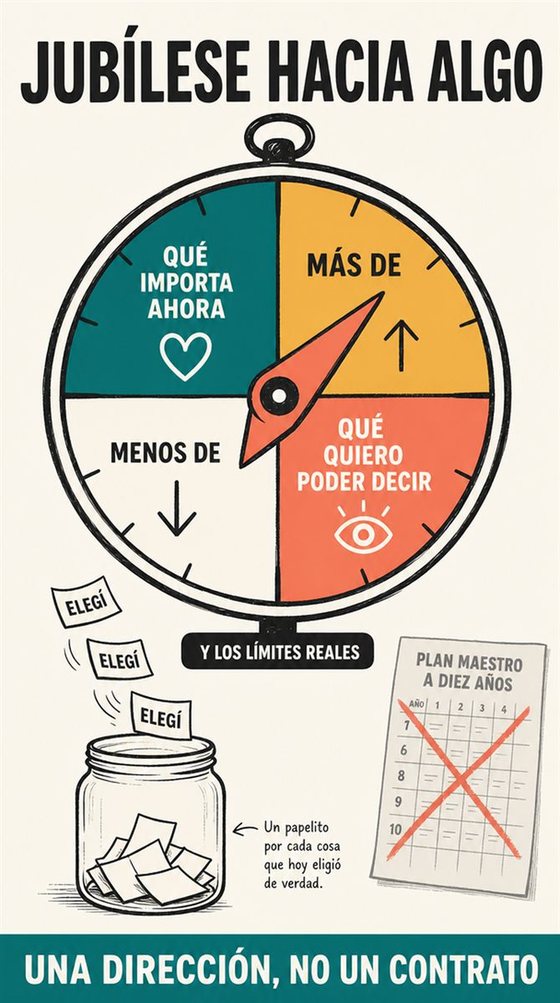 Una persona mayor organiza su semana en torno al propósito, las relaciones, la salud, el aprendizaje y el descanso después de dejar un puesto de trabajo formal.