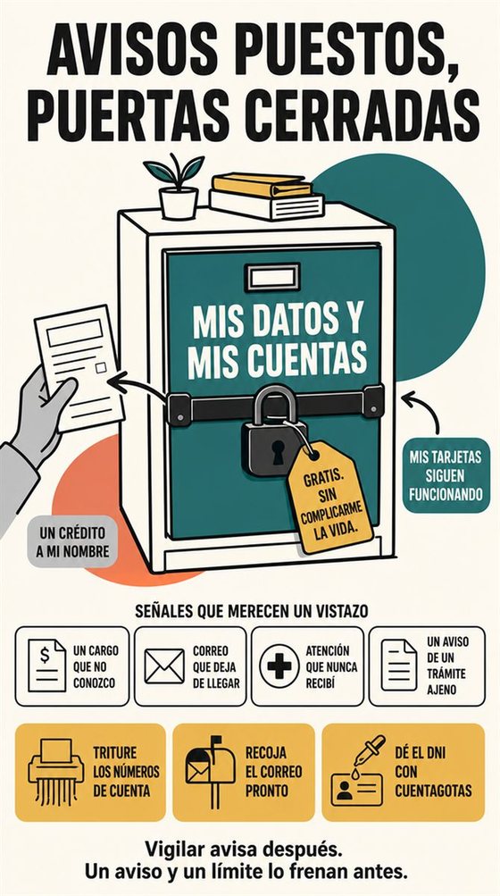 Una persona mayor rehace con calma sus pasos en un dispositivo, apoyándose en las opciones de volver atrás, deshacer y pedir ayuda, sin gesto de angustia.