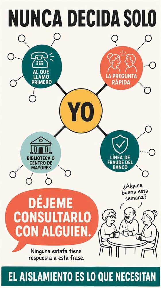 Una persona mayor resuelve con calma la decisión práctica que representa «construya su red de comprobación», siguiendo una secuencia clara, en un entorno acogedor y con herramientas cotidianas.