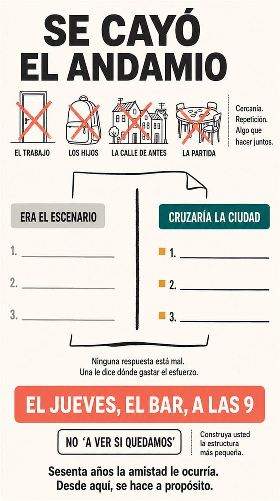 Personas mayores que se relacionan en un paseo, una mesa compartida, una clase o una actividad de voluntariado, en un espacio comunitario acogedor.