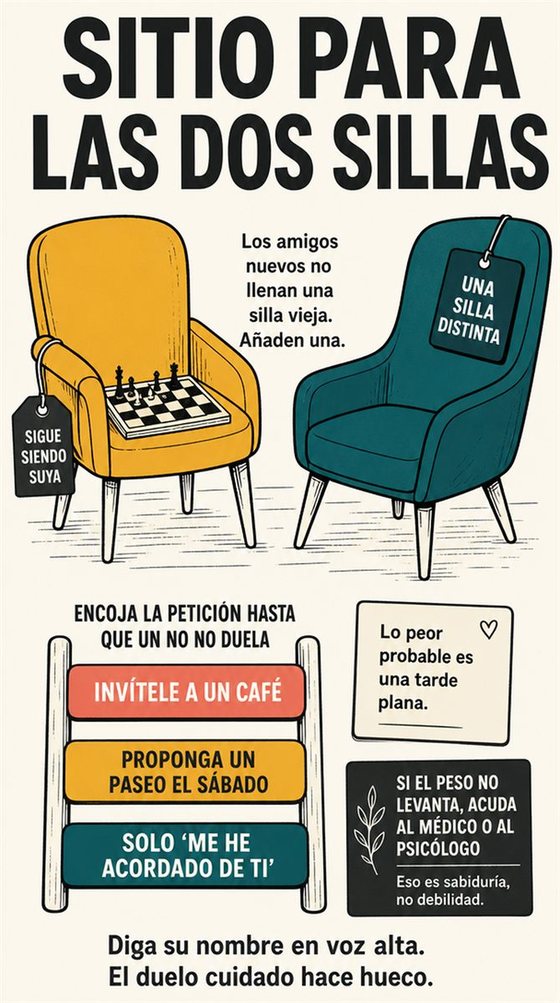 Personas mayores que se relacionan en un paseo, una mesa compartida, una clase o una actividad de voluntariado, en un espacio comunitario acogedor.