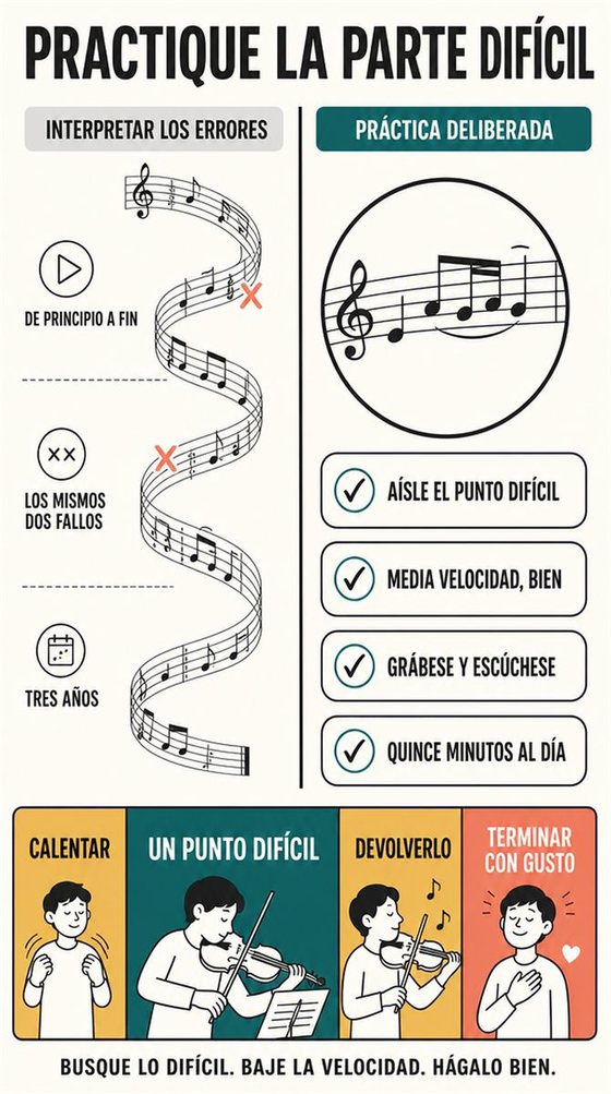 Una persona mayor practica una habilidad nueva en sesiones cortas y concentradas, con el avance visible a lo largo de varios intentos.
