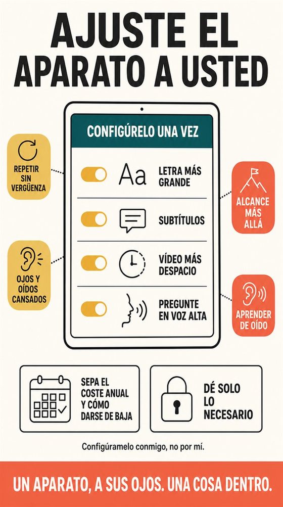 Una persona mayor practica una habilidad nueva en sesiones cortas y concentradas, con el avance visible a lo largo de varios intentos.