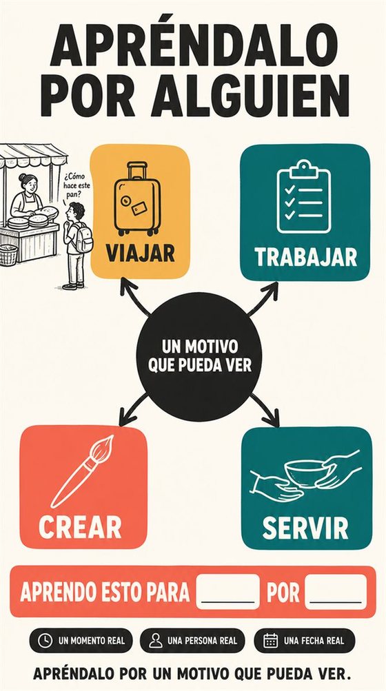 Una persona mayor practica una habilidad nueva en sesiones cortas y concentradas, con el avance visible a lo largo de varios intentos.