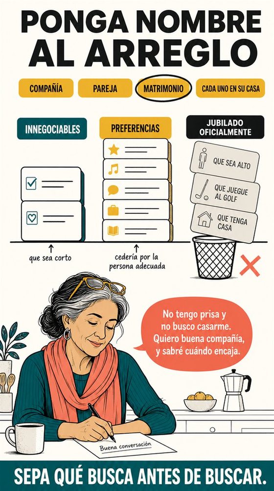 Una persona mayor resuelve la decisión práctica que representa «qué está buscando ahora», con una secuencia clara, un entorno acogedor y herramientas corrientes.