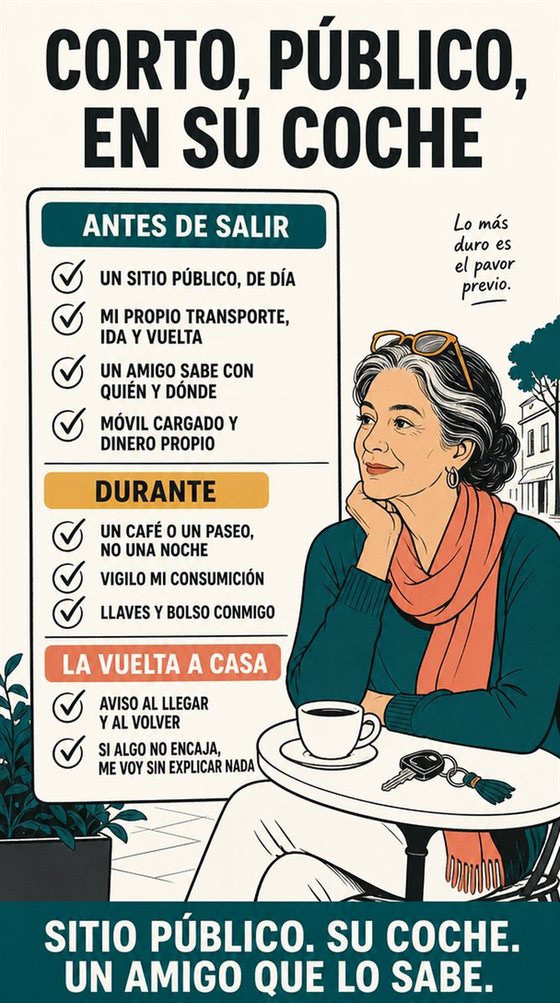 Personas mayores se encuentran de forma segura en un lugar público, con seguridad, calidez y respeto mutuo.