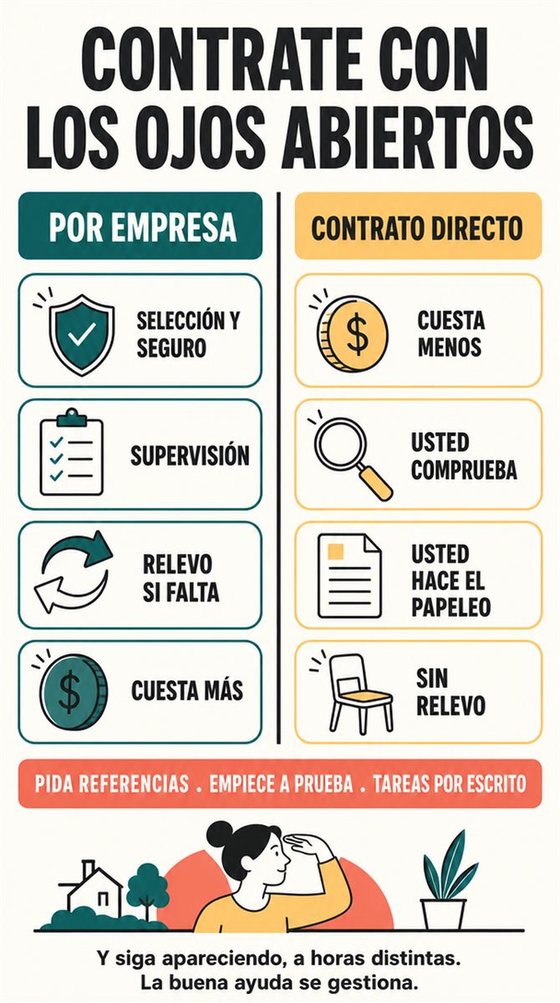 Una persona que cuida y su ser querido mayor repasan juntos un plan de cuidados práctico que equilibra el apoyo, la autonomía y el descanso.