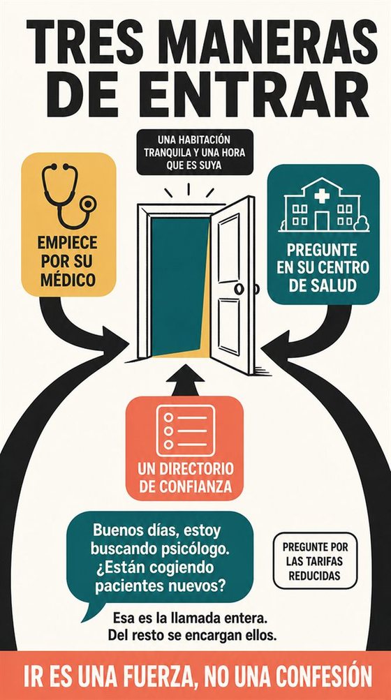 Una persona mayor resuelve la decisión práctica que representa «ayuda profesional sin vergüenza», con una secuencia clara, un entorno que acompaña y objetos cotidianos reales.