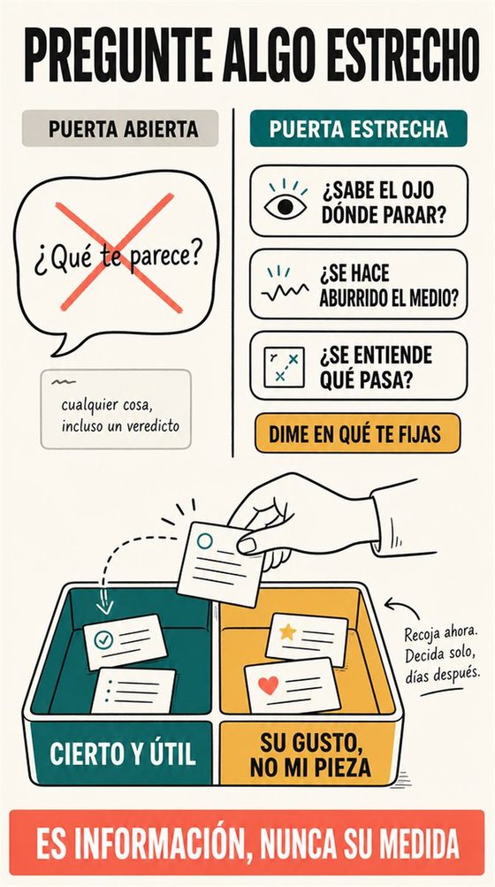 Una persona mayor desarrolla un proyecto creativo desde el primer boceto hasta la revisión y el momento de compartirlo.