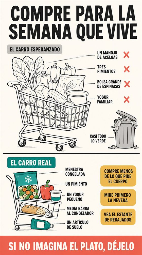 Una persona mayor prepara una comida práctica y llena de color para uno o dos, con ingredientes corrientes y una encimera despejada.