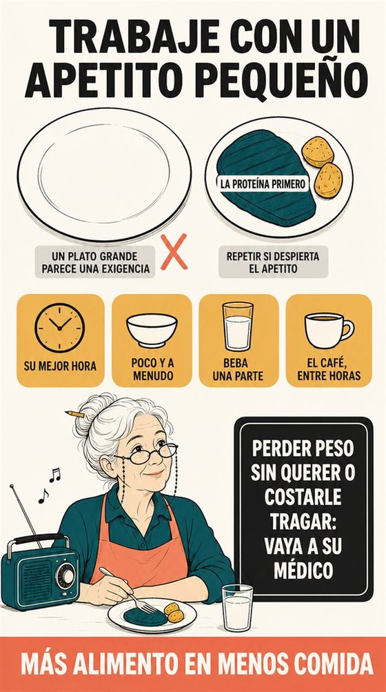 Una persona mayor prepara una comida práctica y colorida para una o dos personas, con ingredientes fáciles de conseguir y una encimera despejada.