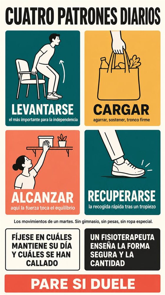 Una persona mayor usa una tableta para convertir una pregunta práctica en una respuesta clara, con señales visuales sencillas de pregunta, ajuste y comprobación.