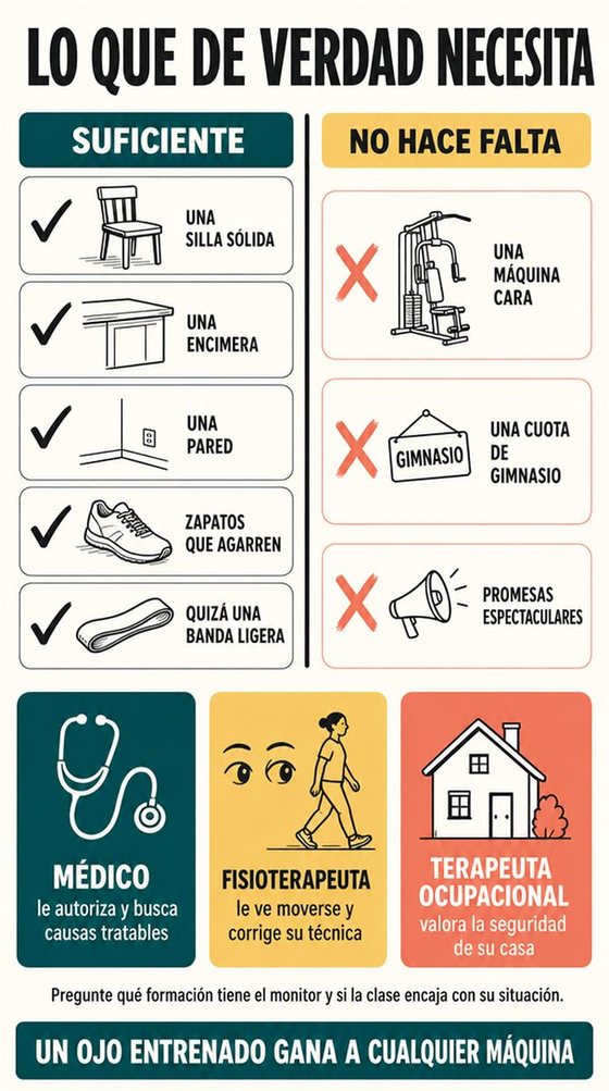 Una persona mayor practica una destreza nueva en sesiones cortas y concentradas, con el avance visible a lo largo de varios intentos.