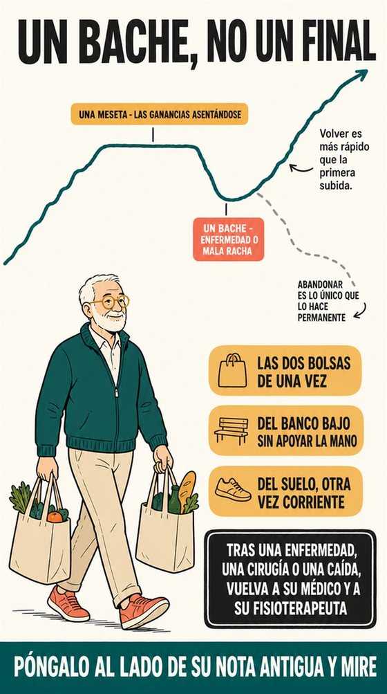 Una persona mayor resuelve la decisión práctica que representan «avances, retrocesos y el juego largo», con una secuencia clara, un entorno que la acompaña y herramientas corrientes.
