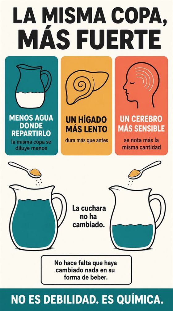 Una persona mayor sustituye una señal automática de beber por una rutina de tarde que la sostiene y por una bebida sin alcohol, en un tono que no juzga.