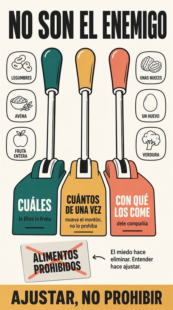 Una persona mayor combina un plato equilibrado con un paseo corto y una rutina sencilla de seguimiento.