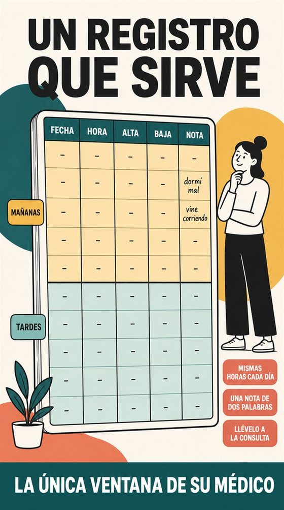 Una persona mayor resuelve la decisión práctica que representa «construir un registro que sirva», con una secuencia clara, un entorno amable y herramientas corrientes.