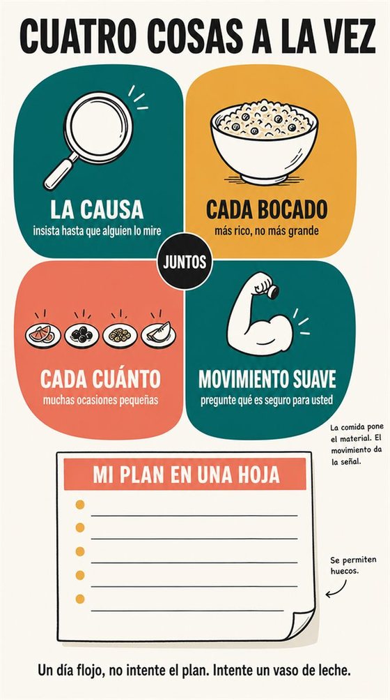 Una persona mayor rehace con calma sus pasos en un aparato, apoyándose en las señales de volver, deshacer y ayuda, sin ningún gesto de apuro.