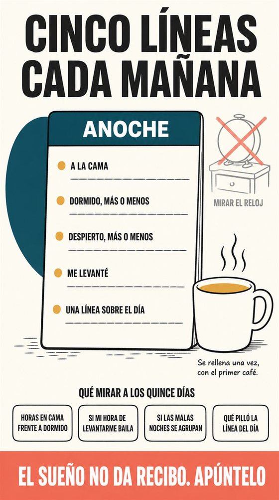 Una persona mayor sigue una rutina tranquila desde la tarde hasta la cama, con luz tenue, un entorno cómodo y una señal constante para la hora de levantarse.
