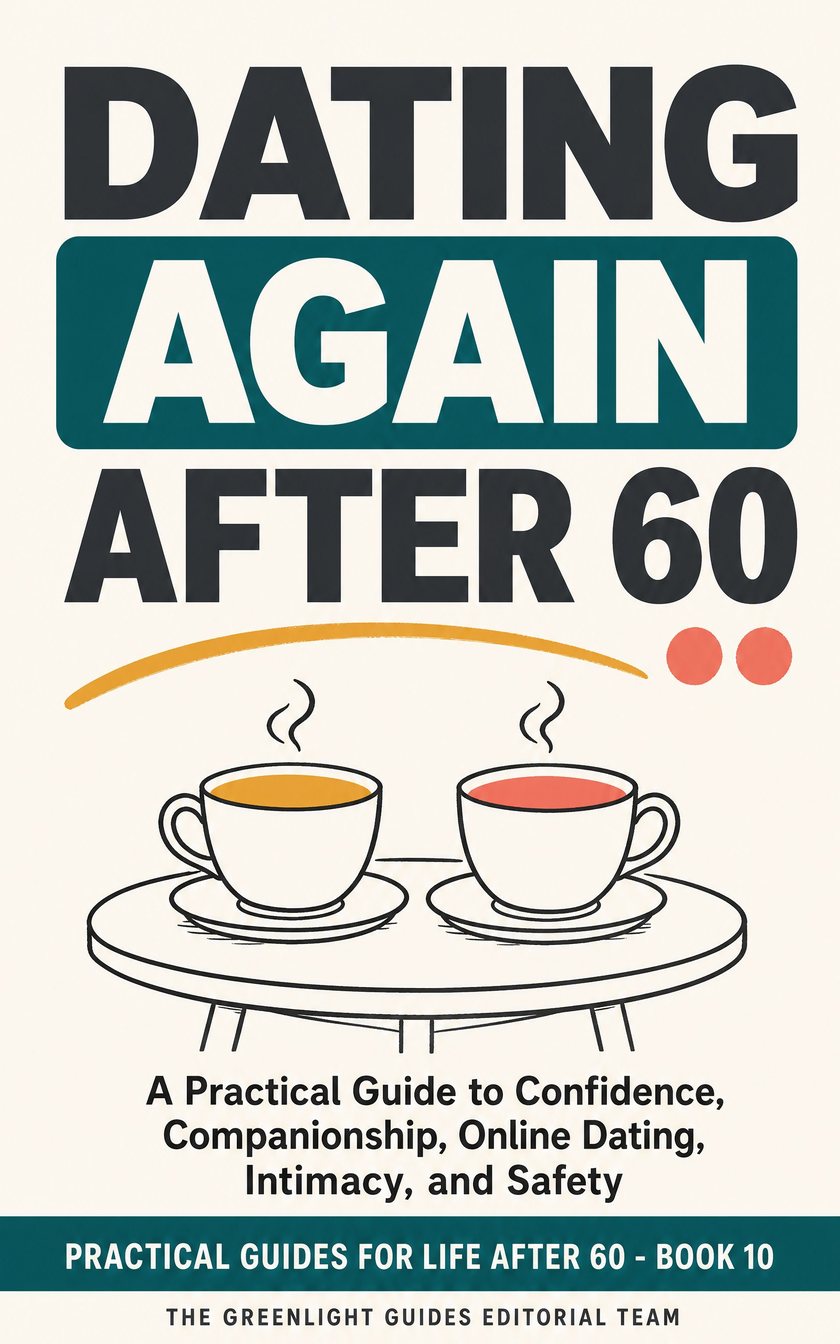 Dating Again After 60 — A confident older adult arriving at a relaxed café meeting, portrayed with warmth, dignity, and modern everyday style.