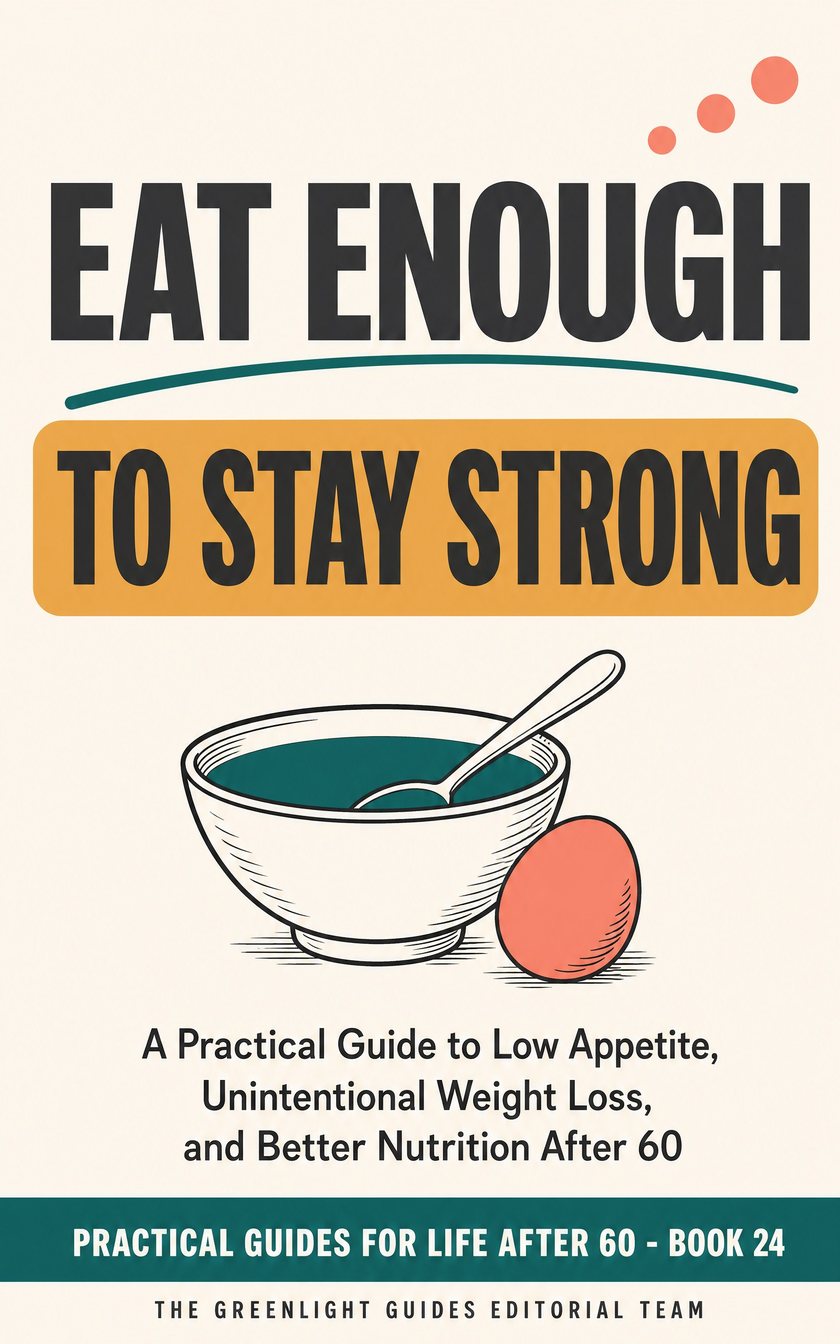 Eat Enough to Stay Strong — An appealing tray of small nutrient-dense meals and snacks beside an older adult, emphasizing appetite support, dignity, and strength.