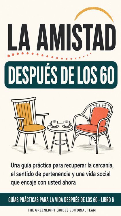La amistad después de los 60 — Dos personas mayores caminan y conversan, y un poco más adelante se ve un grupo pequeño y acogedor en un espacio comunitario.