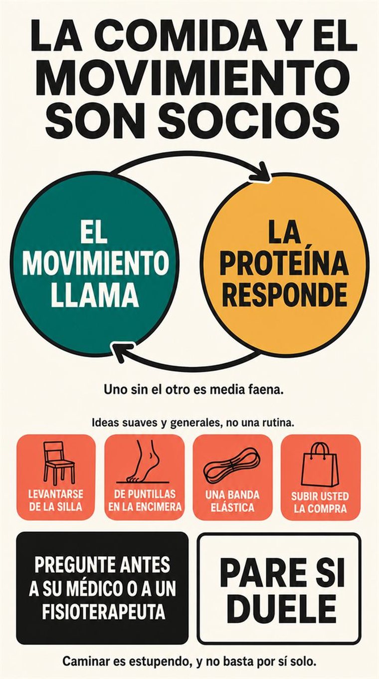 Una persona mayor usa una tableta para convertir una pregunta práctica en una respuesta clara, con señales visuales sencillas de pregunta, ajuste y comprobación.