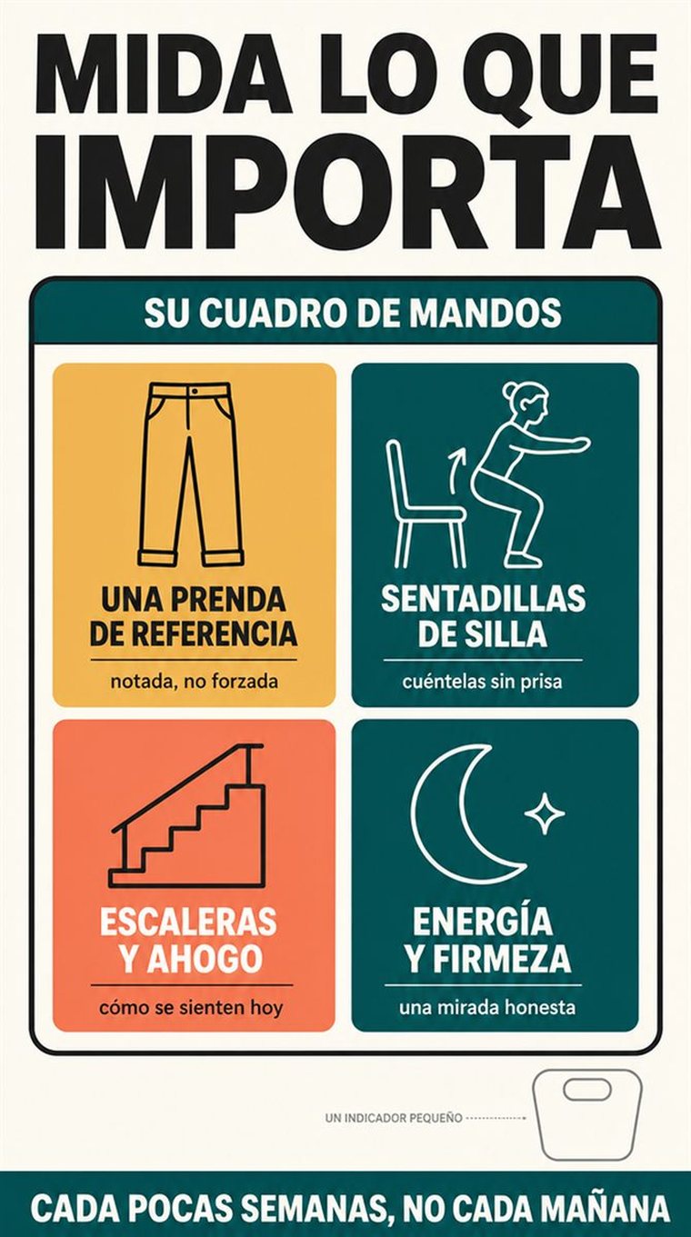 Una persona mayor sigue su fuerza, su energía, cómo le queda la cintura y sus costumbres, en lugar de fijarse solo en la báscula.